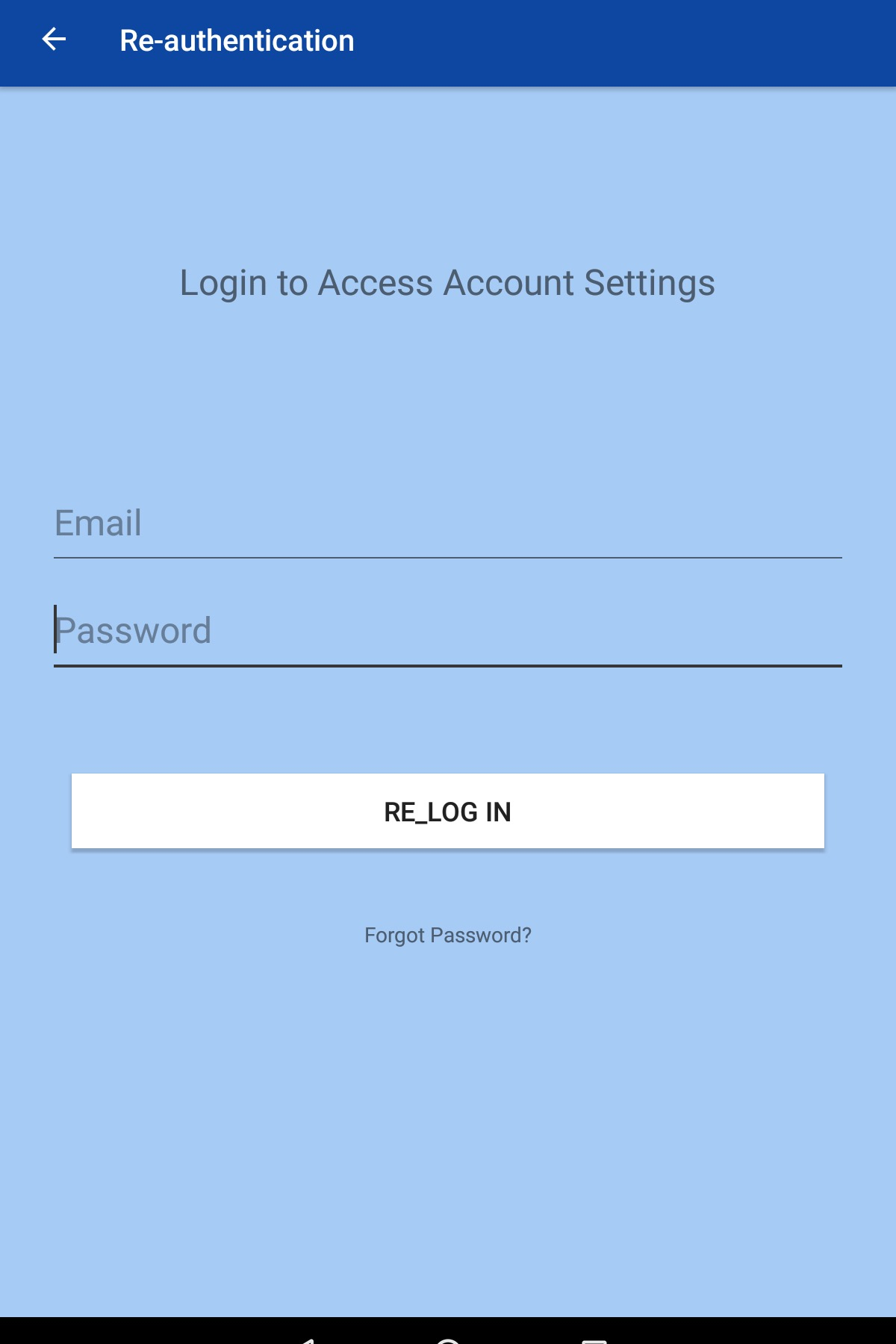 Login Screen