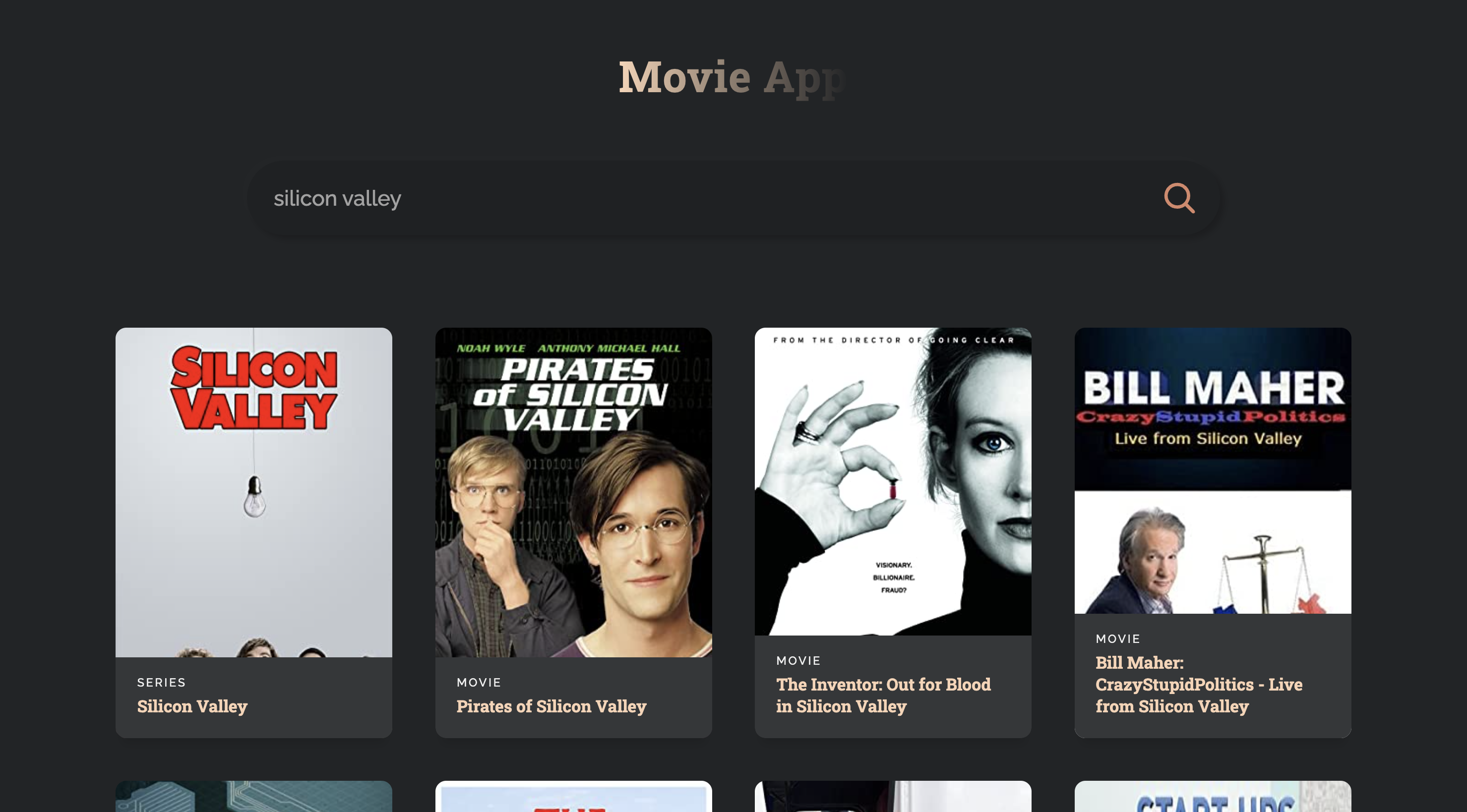 Movie App Search Result Screen